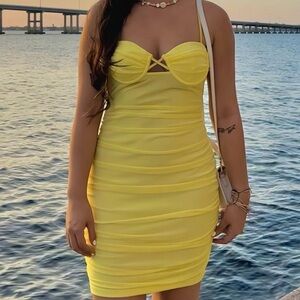 SOLD | Parthea Yellow cocktail dress